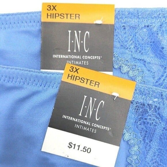 BOGO INC International Concepts Lace Inset Hipster Panties Yacht Blue 3X NEW Lot - Picture 3 of 10